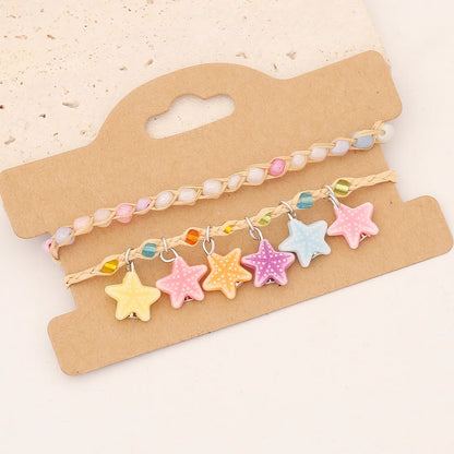 Women Natural Starfish Chinese Zodiac Animal Bead Handmade Bracelets