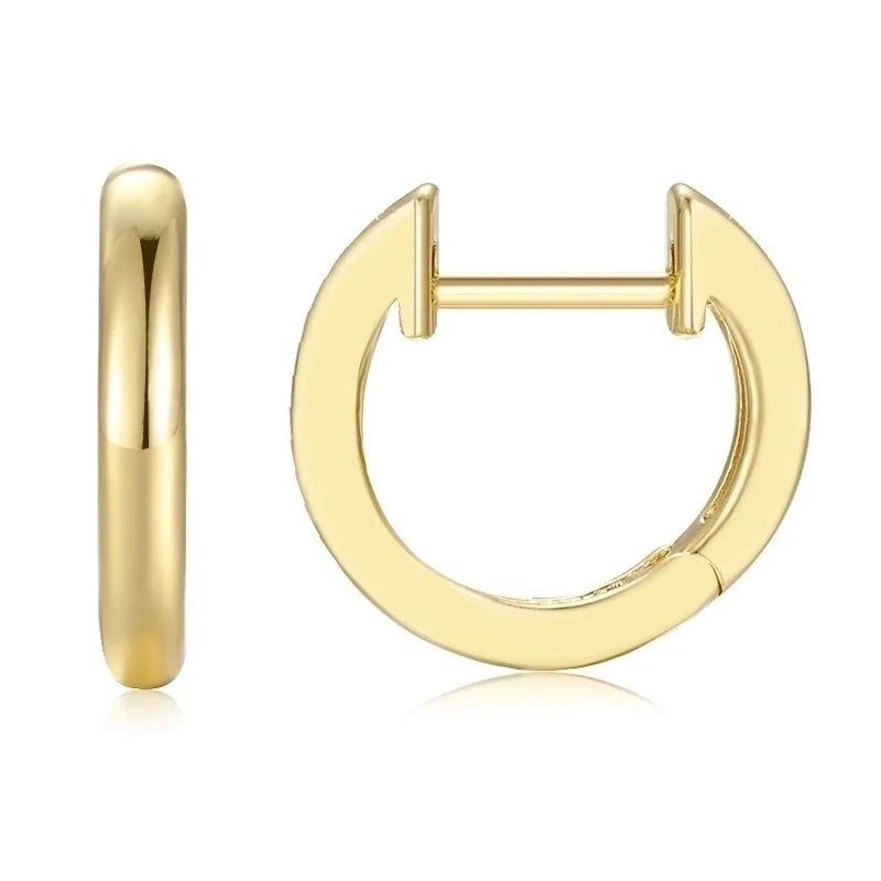 1 Pair Minimalist Solid Color Plating Copper Gold Plated Earrings