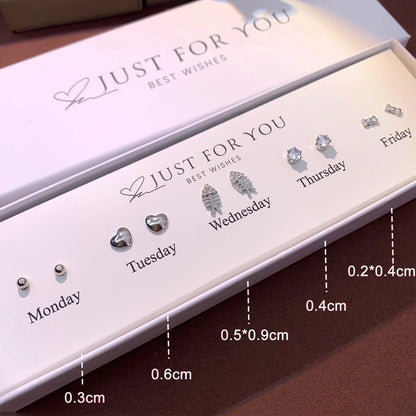 1 Set Cute Animal Sunflower Fruit Inlay Copper Artificial Pearls Zircon 14K Gold Plated Cartilage Earrings