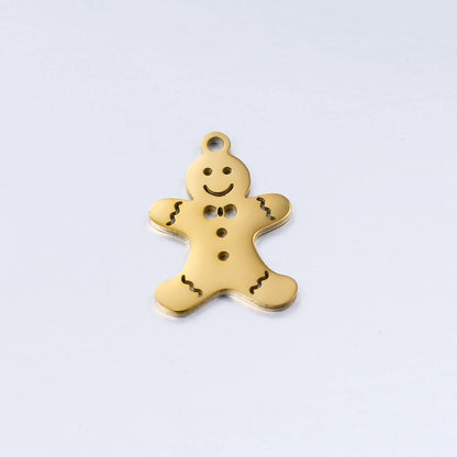 5 PCS/Package 13*16mm 14*19mm 304 Stainless Steel Christmas Tree Snowman Snowflake Pendant Jewelry Accessories