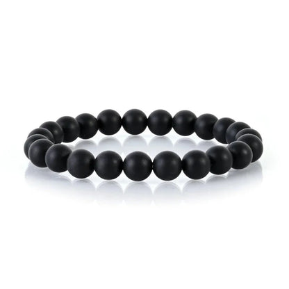 2 Pieces Casual Minimalist Round Natural Stone Lava Rock Bracelets In Bulk