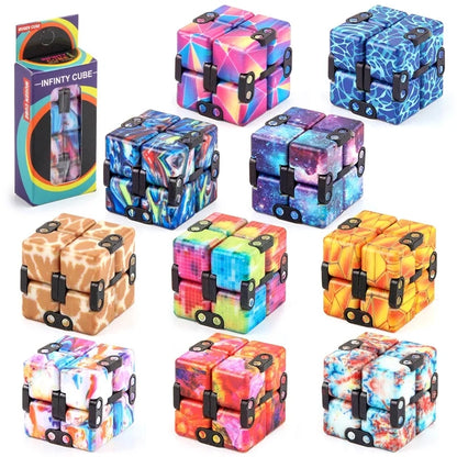 New Strange Decompression Toy UV Printing Infinite Rubik's Cube Decompression Folding Changeable Rubik's Cube Fingertip Rubik's Cube Manufacturer Resources