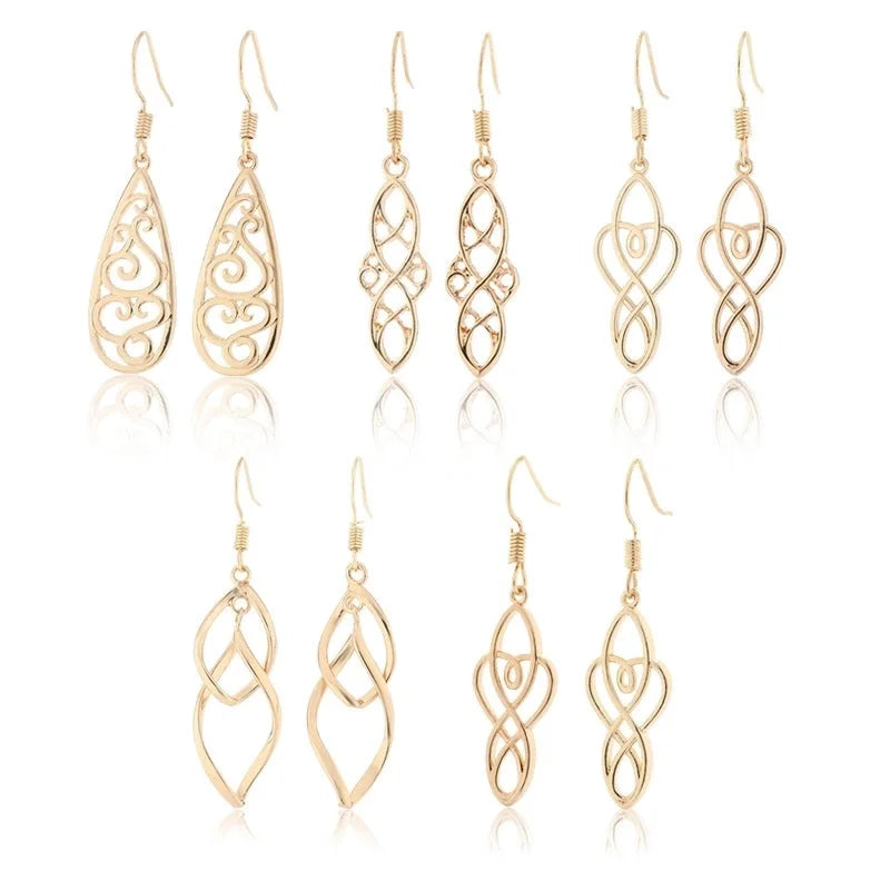 1 Pair Vintage Style Water Droplets Copper Drop Earrings