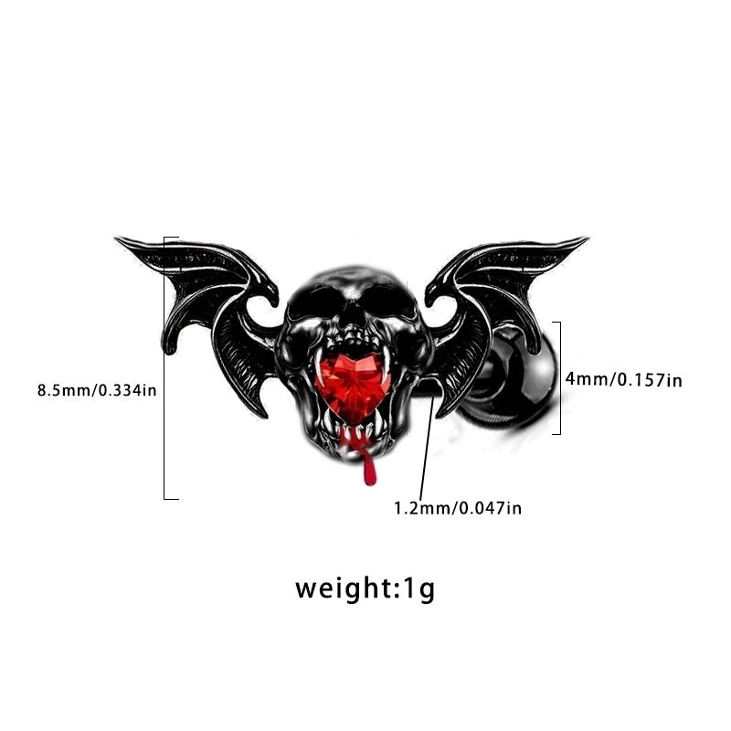 1 Piece Belly Rings Hip-Hop Funny Bat 316 Stainless Steel Alloy Inlay Rhinestones