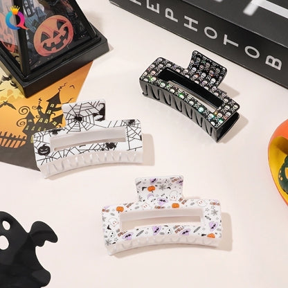 Halloween Minimalist Classic Style Women's Spider Web Skull Plastic Hair Claws