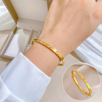 Korean East Asia Symbol Titanium Steel Electroplating Bangles