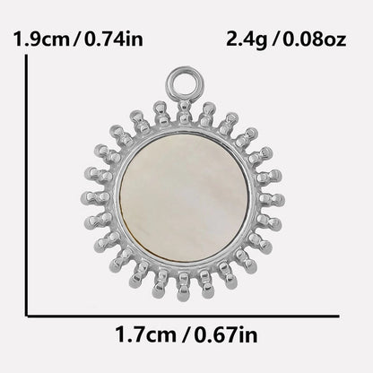 Vintage Style Classic Style Round 304 Stainless Steel Shell Abalone Shell 18K Gold Plated Irregular Plating Pendant Necklace