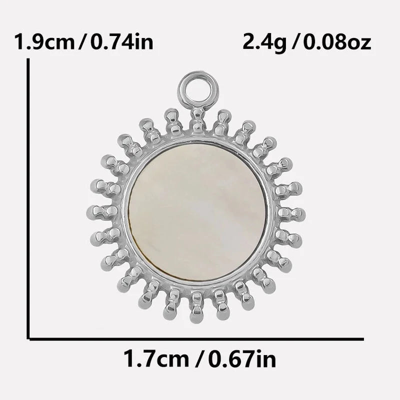 Vintage Style Classic Style Round 304 Stainless Steel Shell Abalone Shell 18K Gold Plated Irregular Plating Pendant Necklace