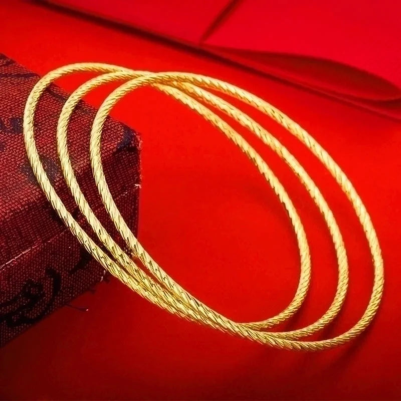 Minimalist Geometric Copper Gold Plated Bangle 1 Piece