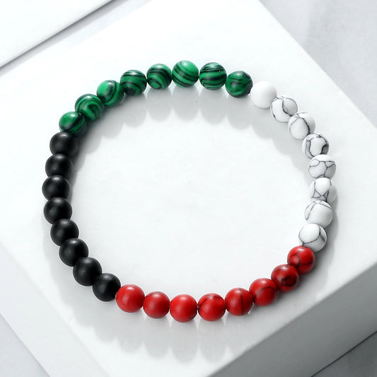 New Red Green White Black Bracelet Christmas Cute Beaded Bracelet Turquoise Beads Woven Hand Rope In Stock