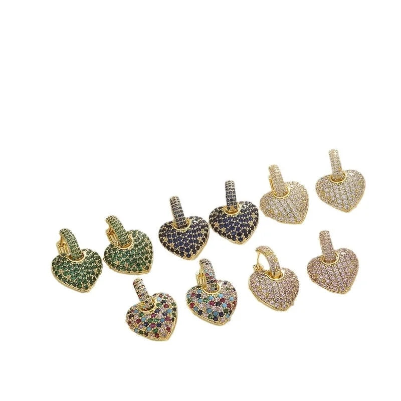 1 Pair Minimalist Heart Shape Copper Earrings