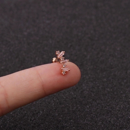 Ear Cartilage Rings & Studs Star 316L Stainless Steel Copper Zircon