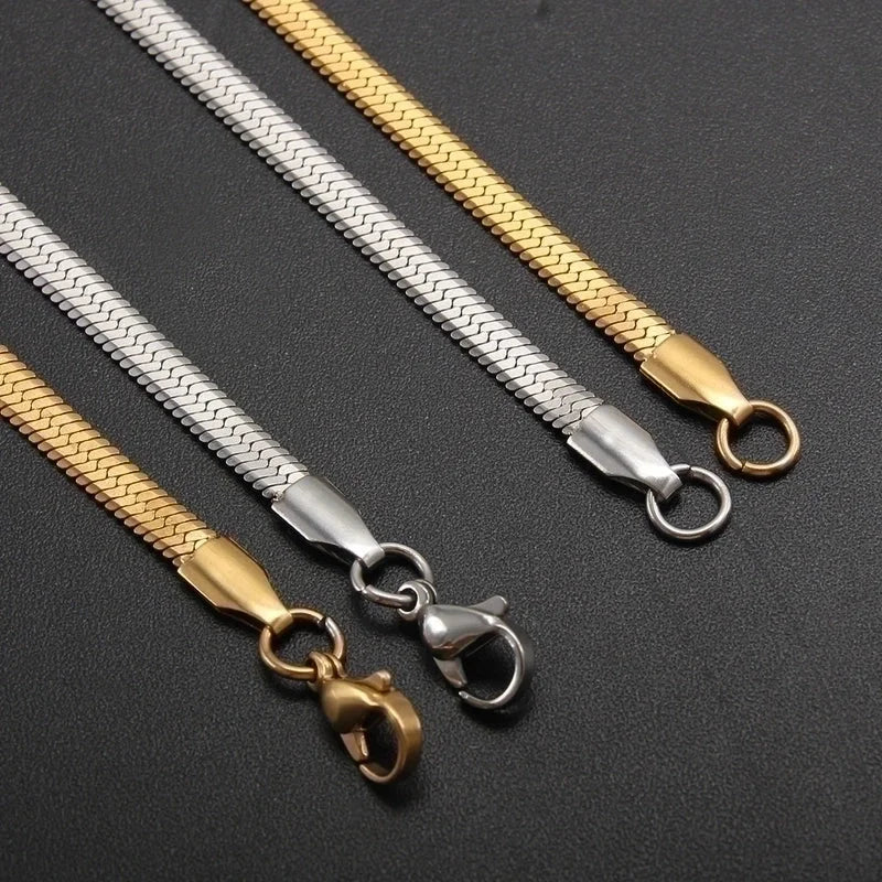 Minimalist Solid Color 304 Stainless Steel White Gold Plated Gold Plated Chain Necklace