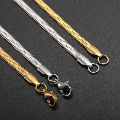 Minimalist Solid Color 304 Stainless Steel White Gold Plated Gold Plated Chain Necklace