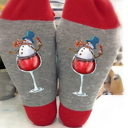 Christmas Casual Men's Snowman Cotton Crew Socks A Pair