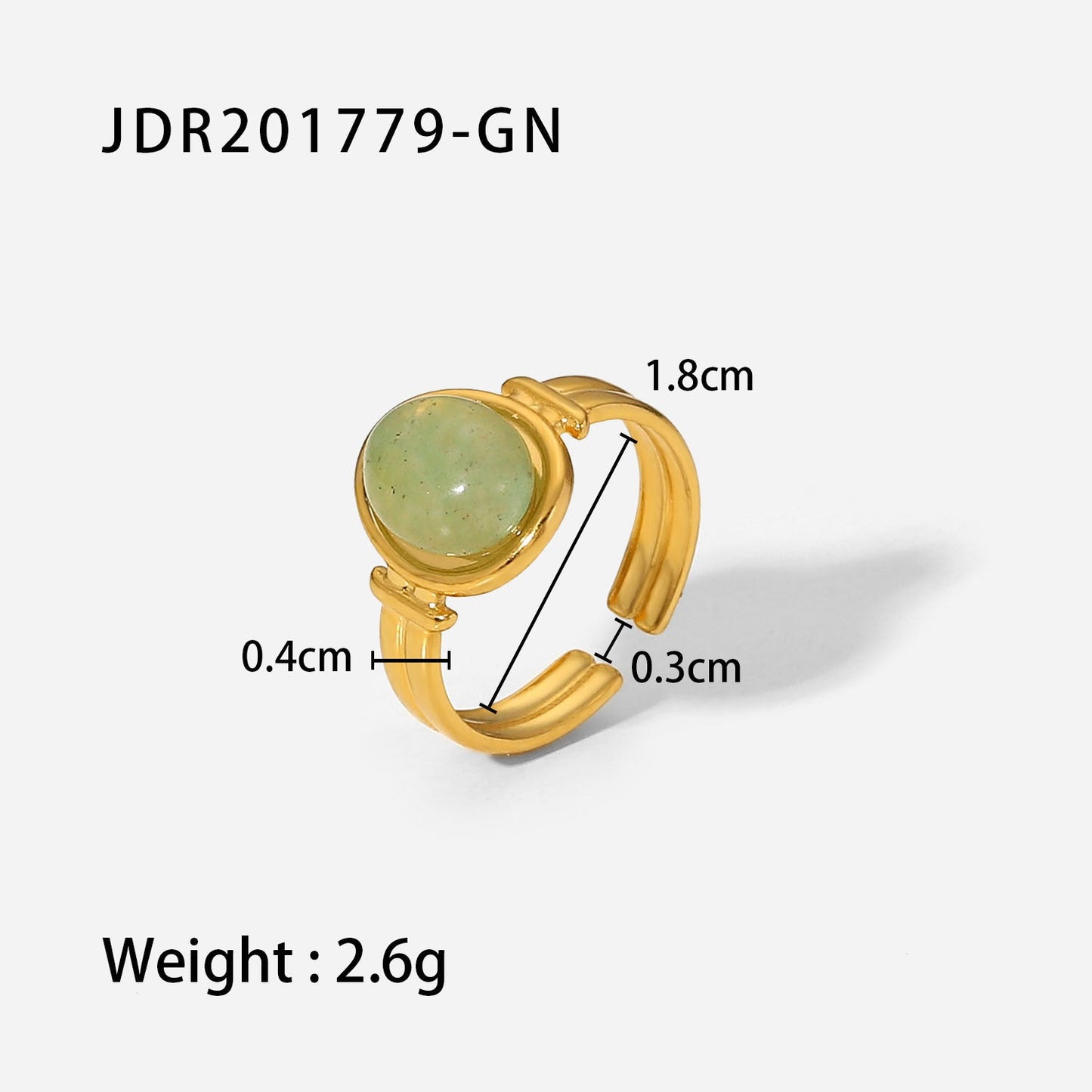 Women IG Style Circle Irregular Geometric Stainless Steel 18K Gold Plated Rings