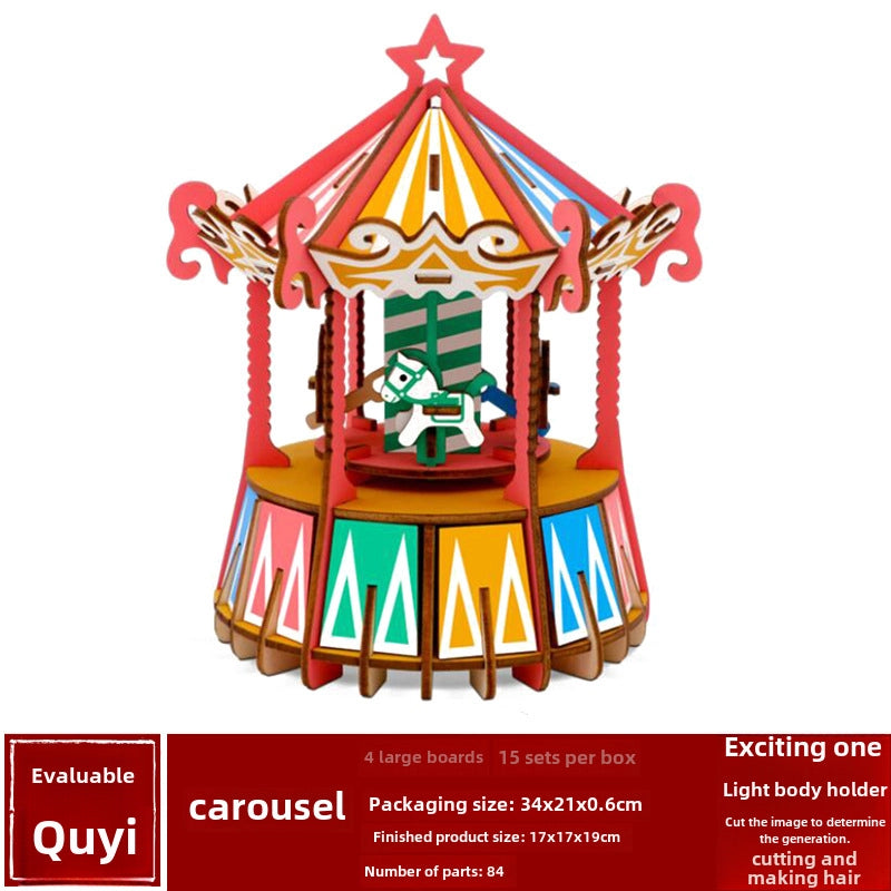 Stall Supply Children's Wooden 3D Puzzle Adult Puzzle Christmas Building Handmade Educational Model Toy