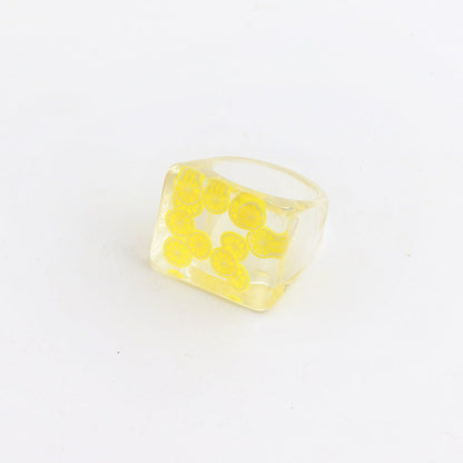 Cartoon Women Flower Fruit Plastic Rings