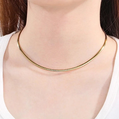 Elegant Minimalist Streetwear Solid Color 304 Stainless Steel 18K Gold Plated Choker