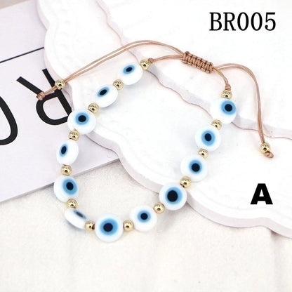 Copper Plating Geometric Artificial Gemstones Copper Bracelets