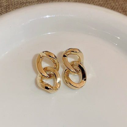 Circle Heart Geometric Metal Electroplating Earrings