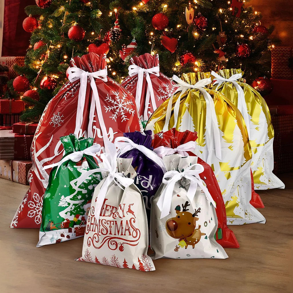 Christmas Gift Bag 2025 Santa Claus Style Drawstring Bag Candy Packaging Gift Bag