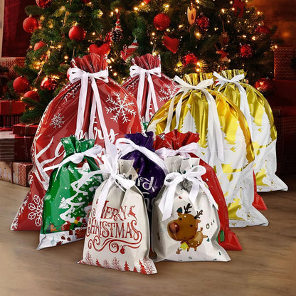 Christmas Gift Bag 2025 Santa Claus Style Drawstring Bag Candy Packaging Gift Bag