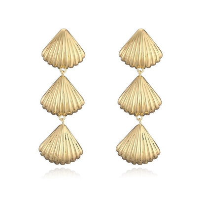 1 Pair Casual Vintage Style Beach Starfish Conch Shell Plating Copper 18K Gold Plated Drop Earrings