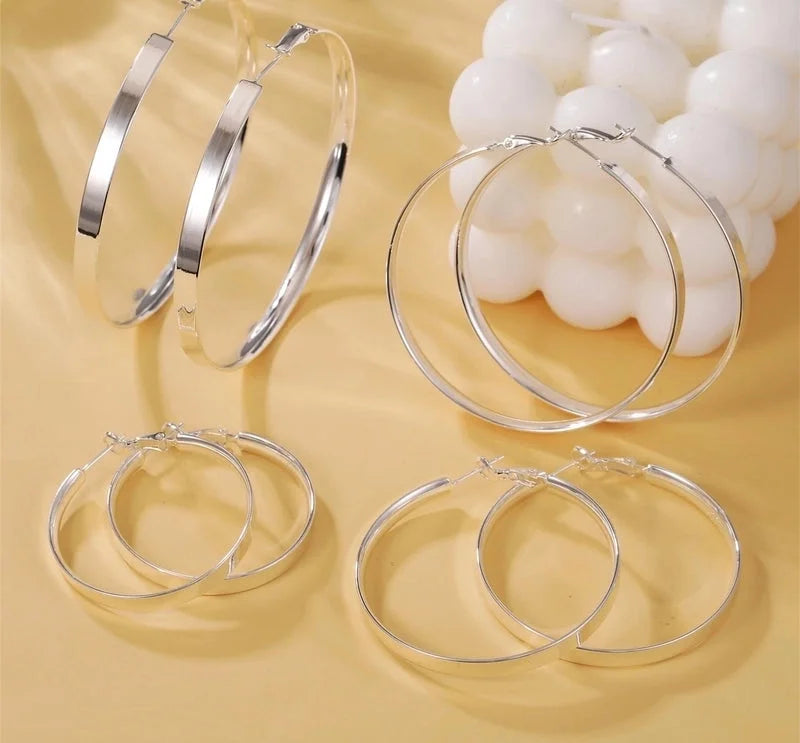 1 Pair Exaggerated Streetwear Solid Color Brass 14K Gold Plated Hoop Earrings