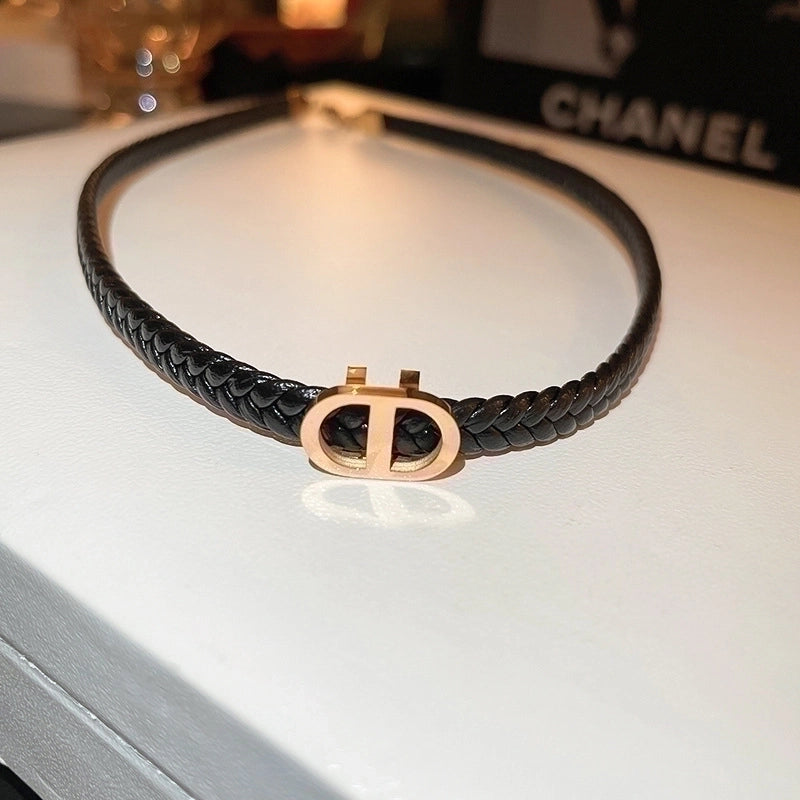 Minimalist Geometric Alloy Titanium Steel Plating Inlay Artificial Pearls Turquoise Rhinestones Necklace