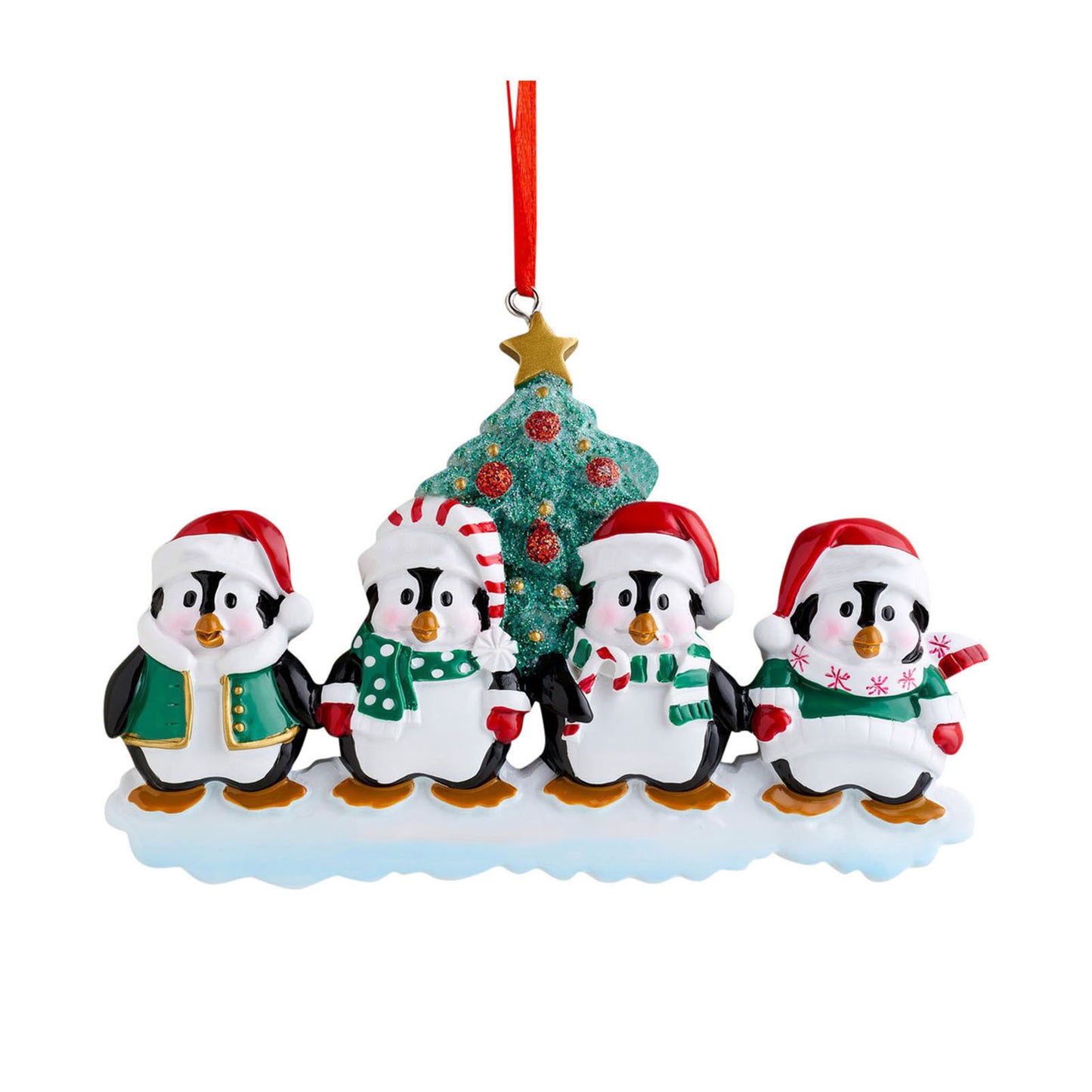 Zibi Resin Personalized Christmas Gift Christmas Pendant Cute Penguin Family Decoration