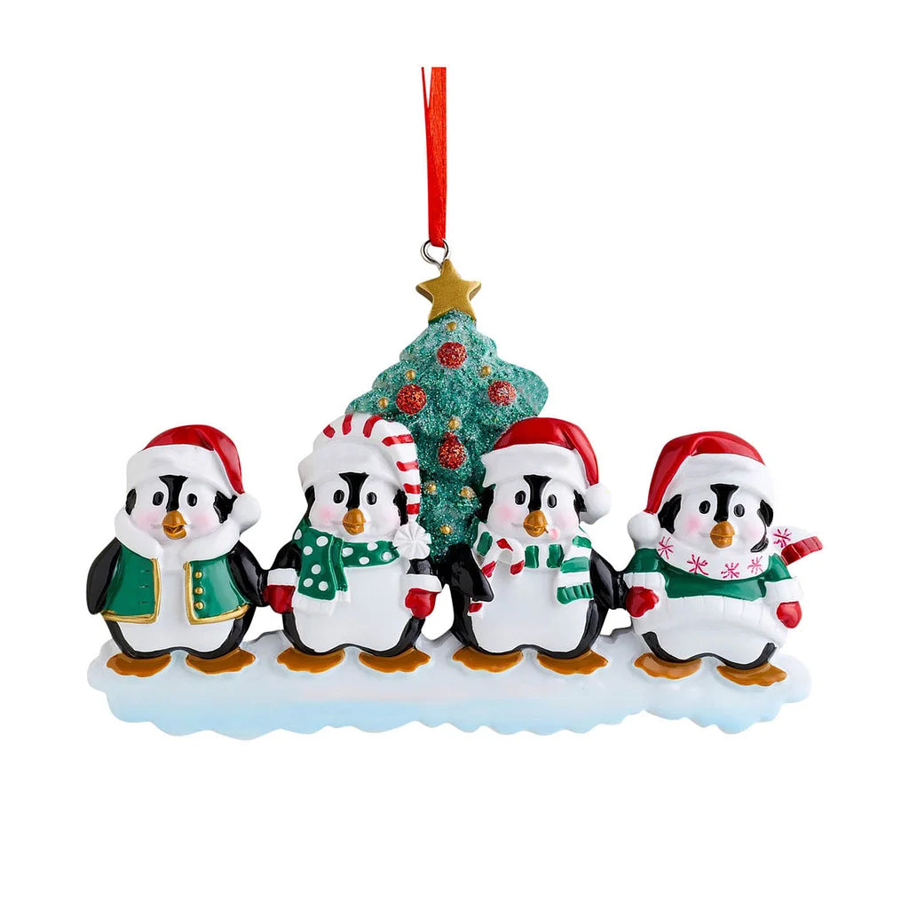 Zibi Resin Personalized Christmas Gift Christmas Pendant Cute Penguin Family Decoration