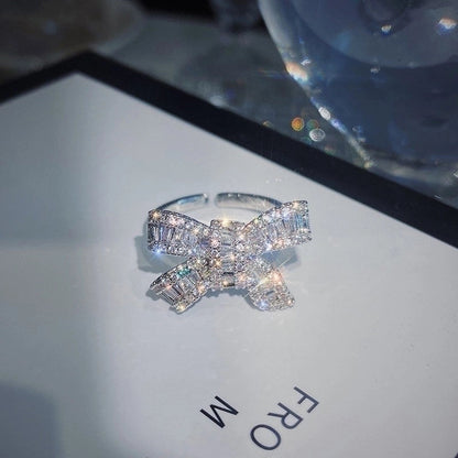 Minimalist Butterfly Copper Butterfly Inlay Zircon Open Ring