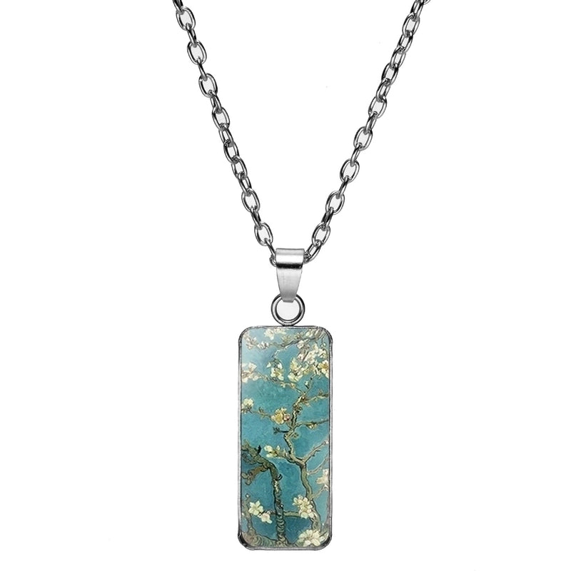 Alloy Classic Style Inlay Sunflower Starry Sky Glass Pendant Necklace