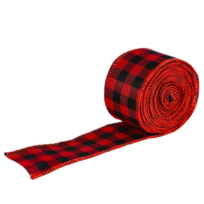 Christmas Decorations Red And Black Christmas Plaid Ribbon