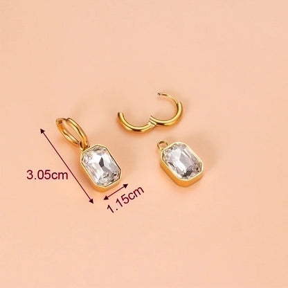 1 Pair Fashion Sector Heart Shape Tassel Gold Plated Inlay 304 Stainless Steel Zircon Stainless Steel Earrings