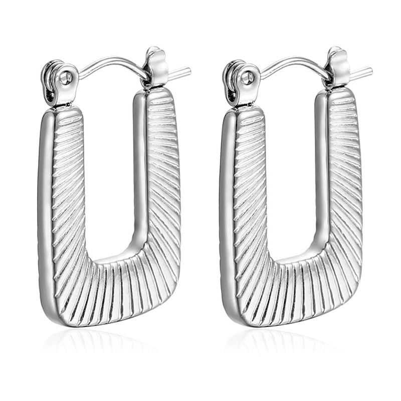 1 Pair Minimalist Classic Style Solid Color Plating 201 Stainless Steel 18K Gold Plated Earrings