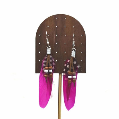 3 Pieces Explosions Long Tassel Feather Earrings Bohemian Ethnic Style Retro Earrings