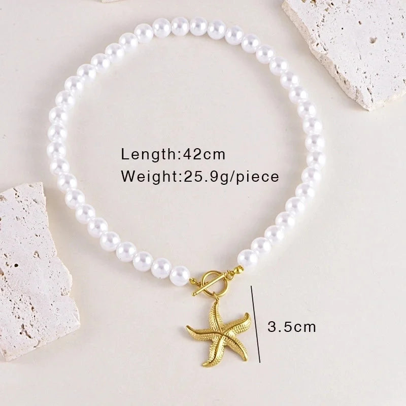 Sweet Minimalist Heart Shape Bow Knot Pearl Zircon Imitation Pearl Titanium Steel Necklace