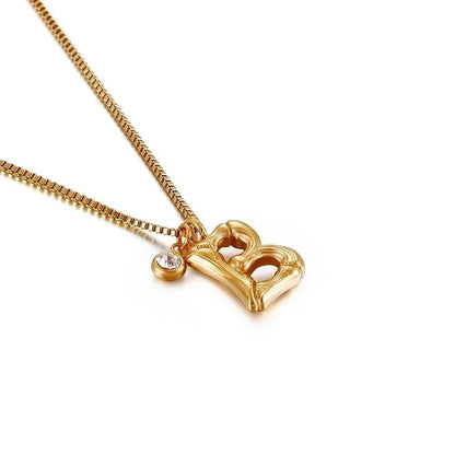 Titanium Steel 18K Gold Plated Plating Letter Necklace