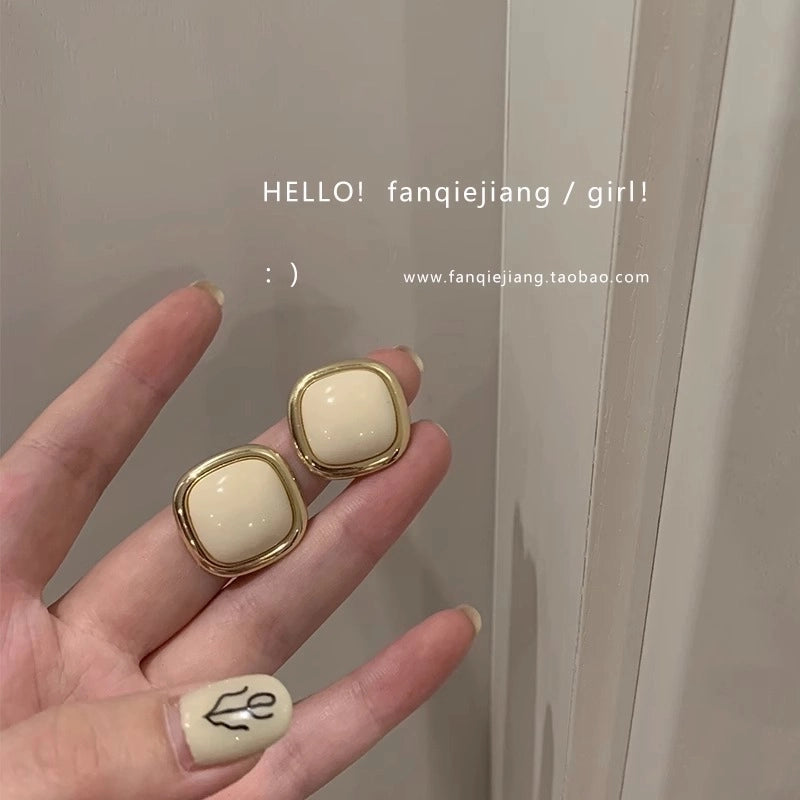 1 Pair Minimalist Round Inlay Alloy Pearl Zircon Drop Earrings