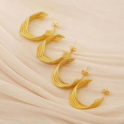 1 Pair Minimalist Classic Style Solid Color 304 Stainless Steel 18K Gold Plated Earrings Ear Studs