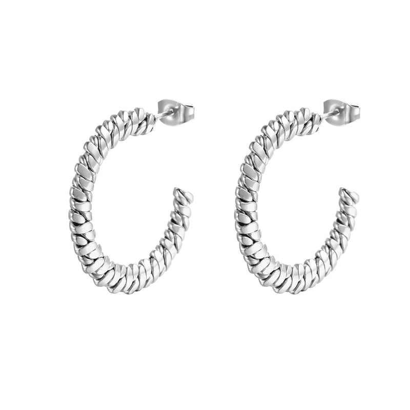 1 Pair Fashion C Shape Plating 304 Stainless Steel 18K Gold Plated Ear Studs