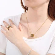 Elegant Vintage Style Streetwear Roman Numeral 304 Stainless Steel 18K Gold Plated Jewelry Set