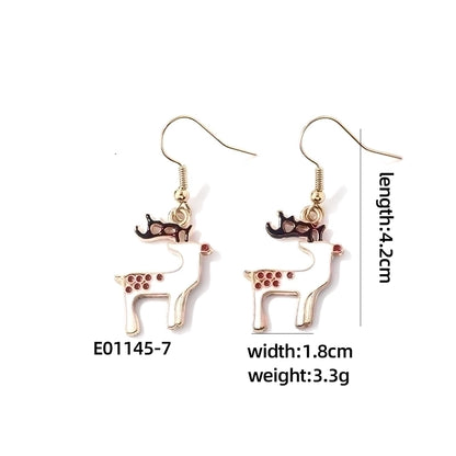 1 Pair Casual Cute Sweet Christmas Tree Santa Claus Christmas Socks Plating 304 Stainless Steel K Gold Plated Drop Earrings