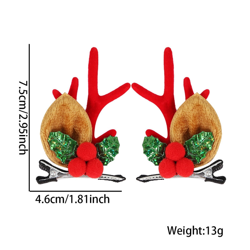 Christmas Cartoon Style Cute Bell Elk Family Gathering Party