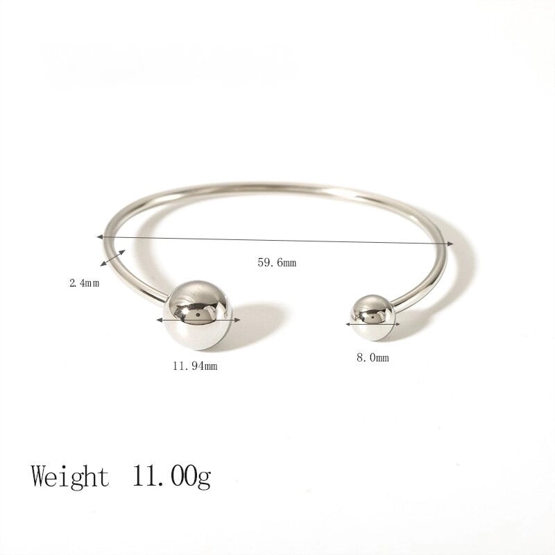 Ig Style Minimalist Solid Color Stainless Steel Plating 18k Gold Plated Bangle