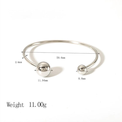 Ig Style Minimalist Solid Color Stainless Steel Plating 18k Gold Plated Bangle