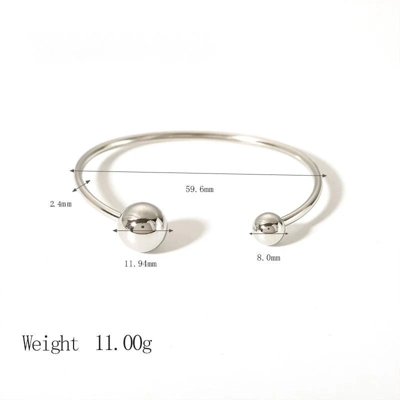 Ig Style Minimalist Solid Color Stainless Steel Plating 18k Gold Plated Bangle