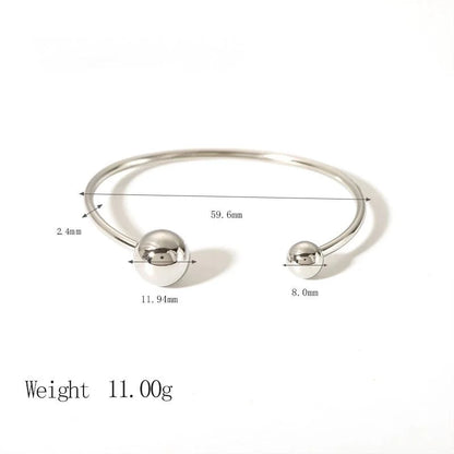 Ig Style Minimalist Solid Color Stainless Steel Plating 18k Gold Plated Bangle